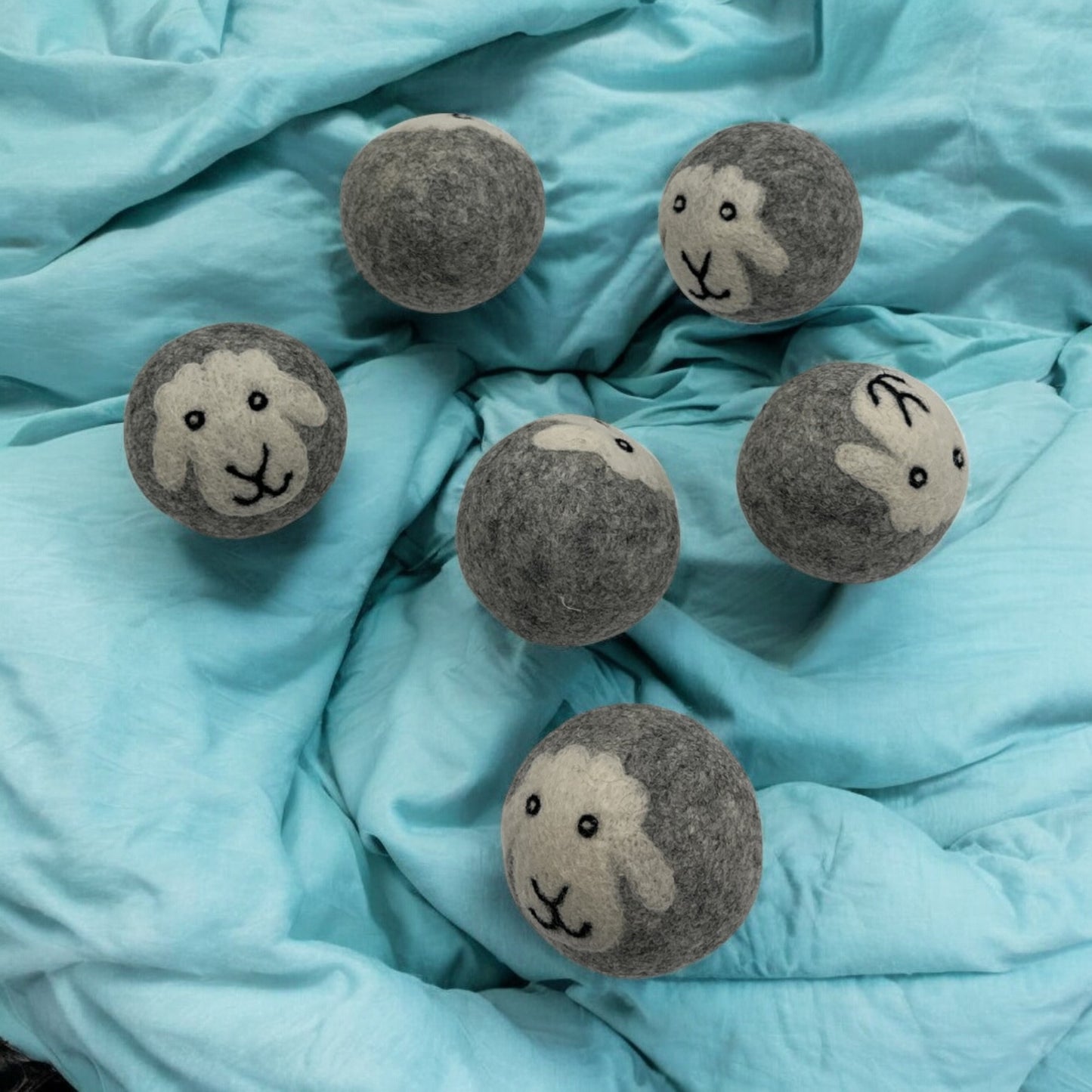 Smiling Sheep Wool Dryer Balls - Reusable & Eco-Friendly